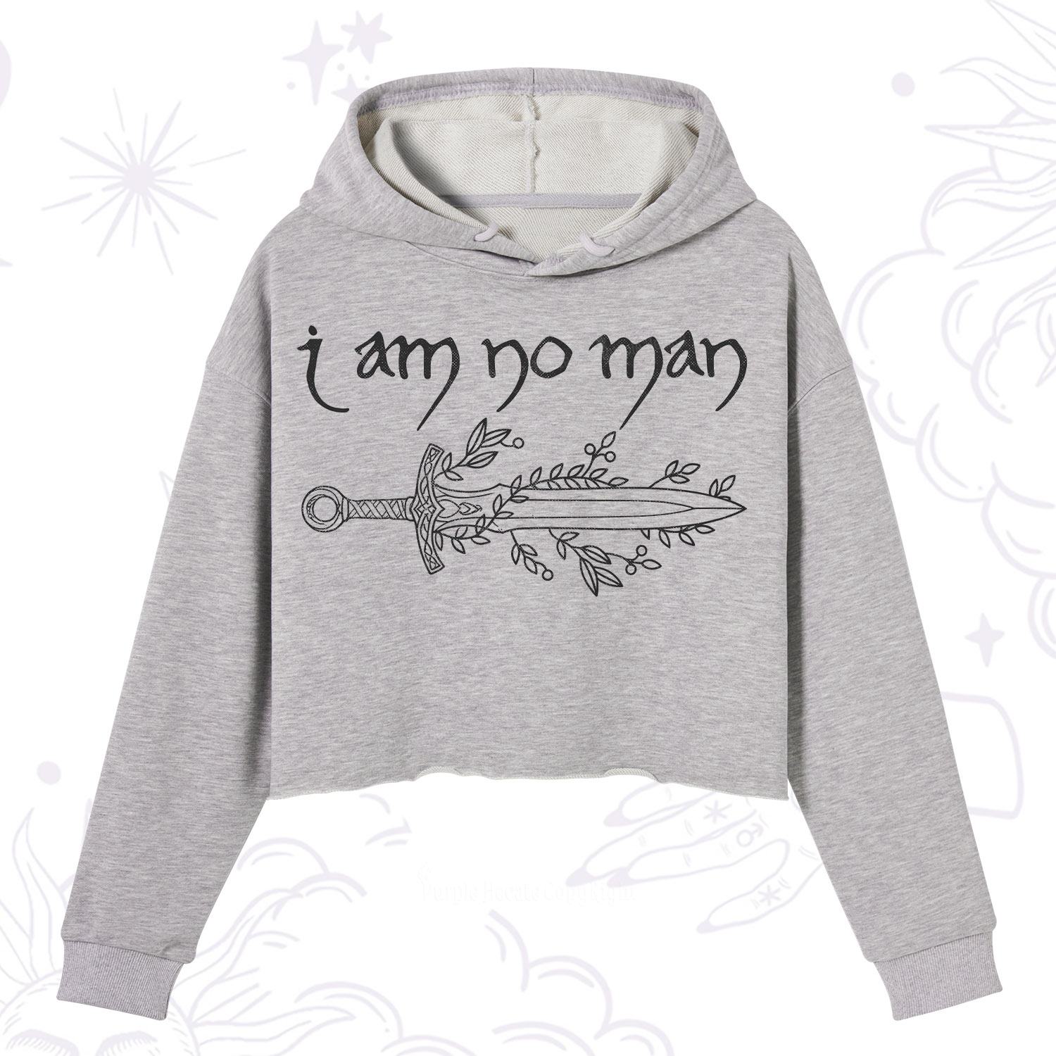 Purplehecate I Am No Man Crop Hoodie