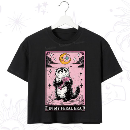 Purplehecate The In My Feral Era Tarot Otter Crop T-Shirt