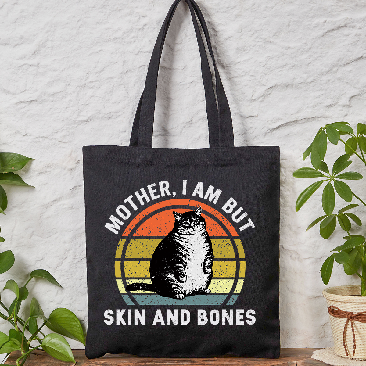 Purplehecate Mother I Am But Skin And Bones Funny Cat Tote Bag