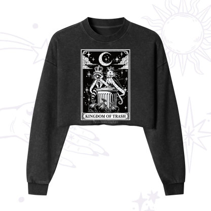 Purplehecate The Kingdom Of Trash Tarot Cropped Washed Sweatshirt