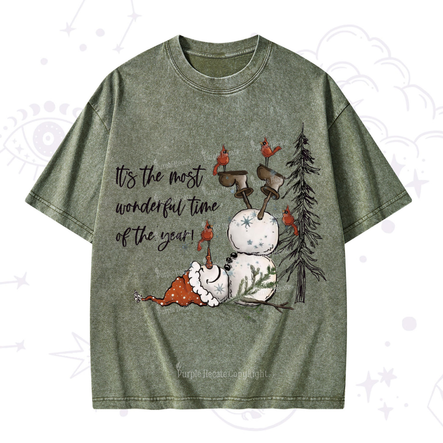 Purplehecate It's The Most Wonderful Time Of The Year Christmas Washed T-Shirt