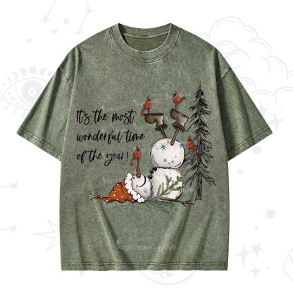 Purplehecate It's The Most Wonderful Time Of The Year Christmas Washed T-Shirt