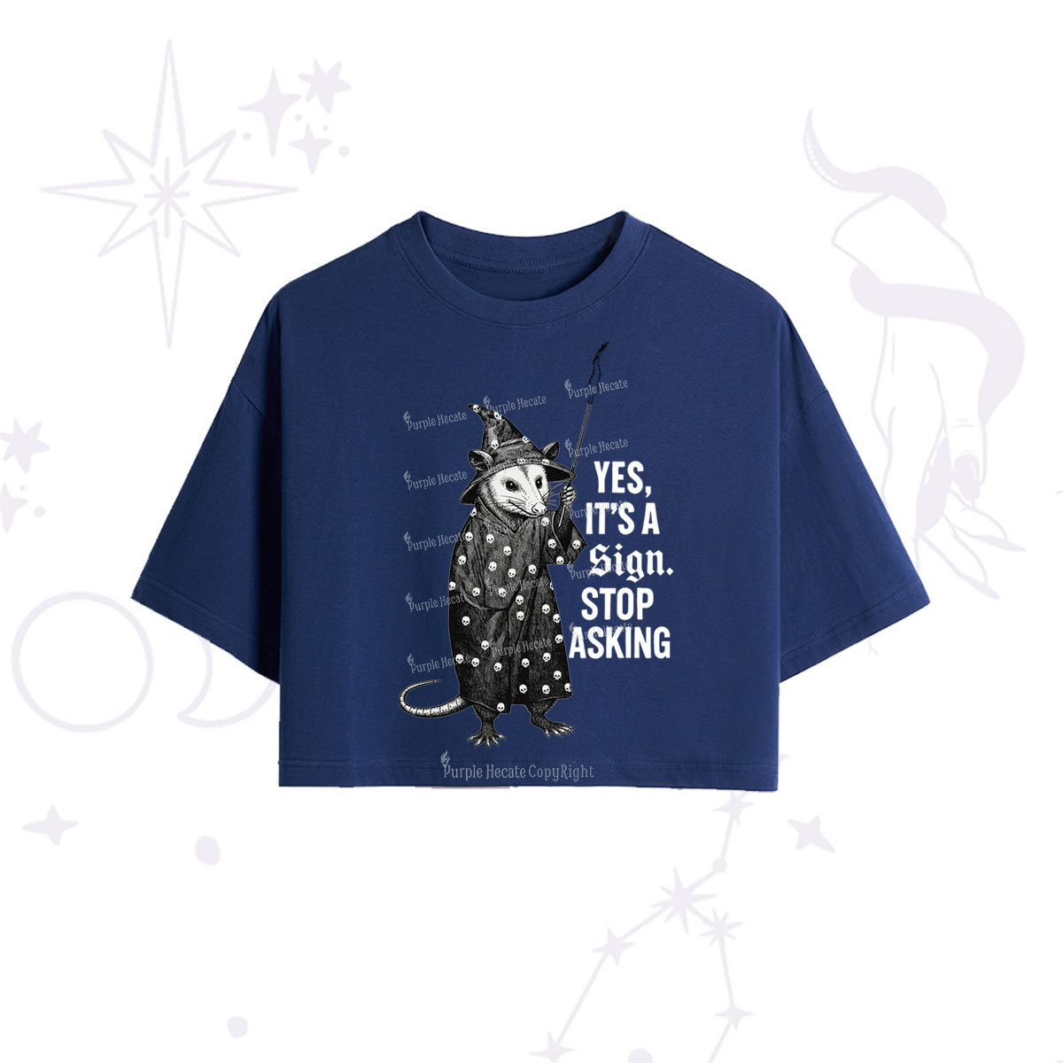 Purplehecate Yes It's a Sign Stop Asking Crop T-Shirt