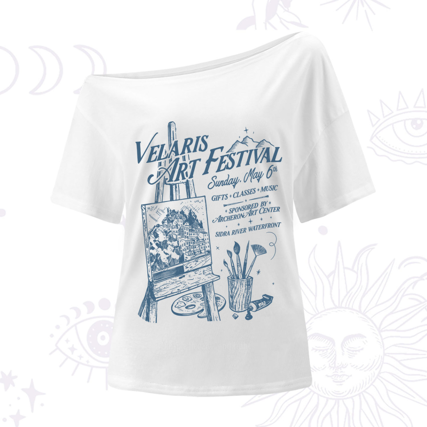 Purplehecate Starlight Court Art Show One Shoulder T-Shirt