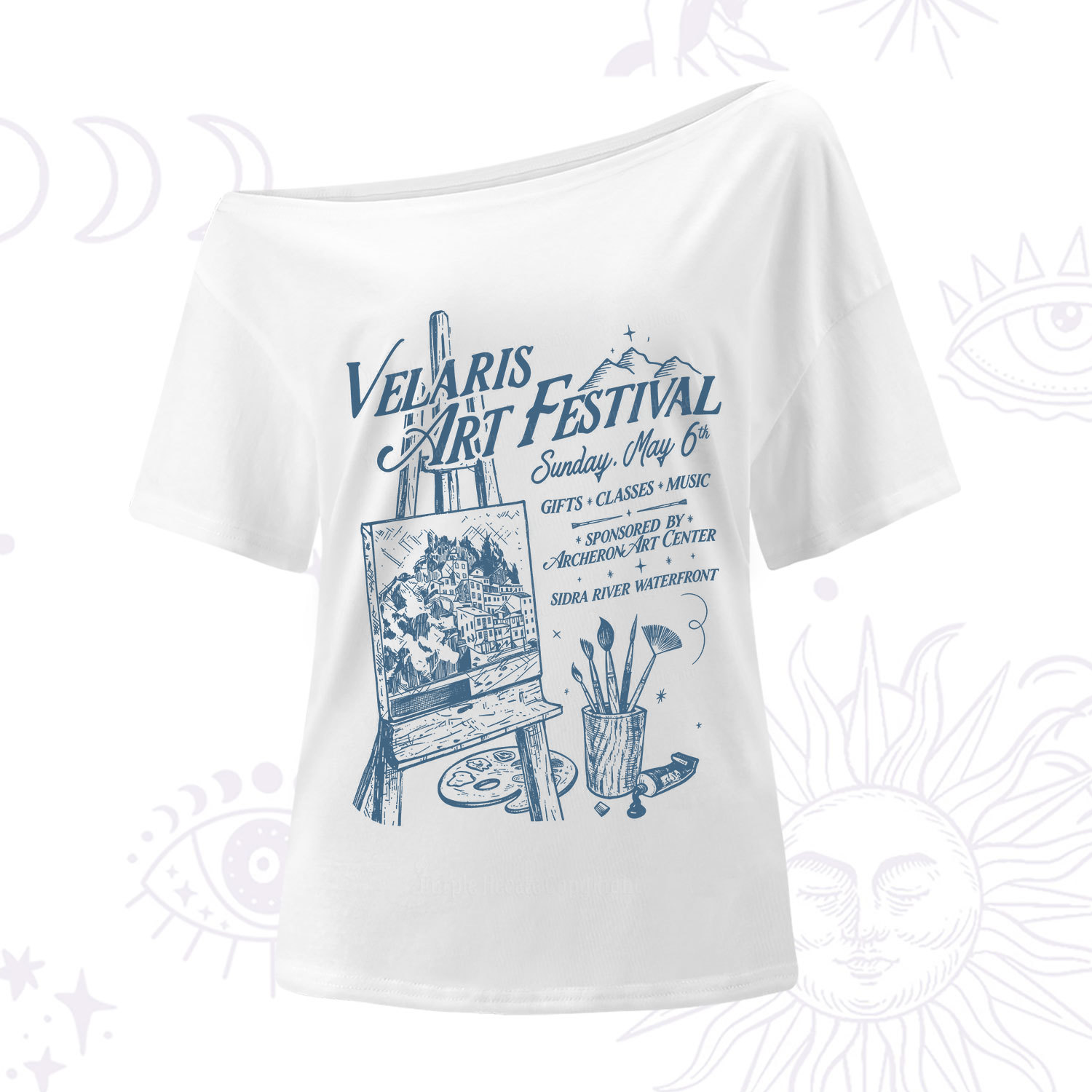 Purplehecate Starlight Court Art Show One Shoulder T-Shirt