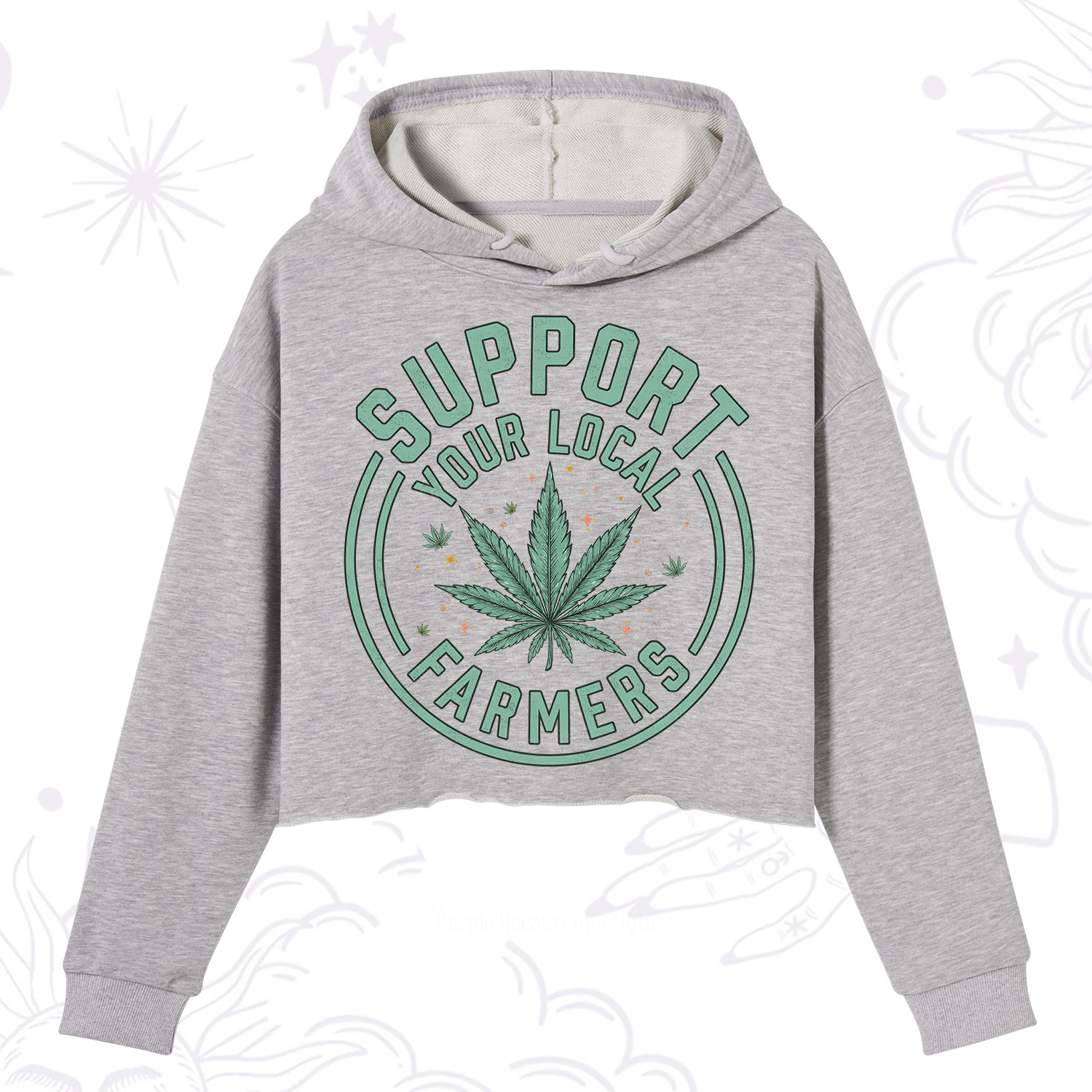 Purplehecate Support Your Local Farmers Crop Hoodie