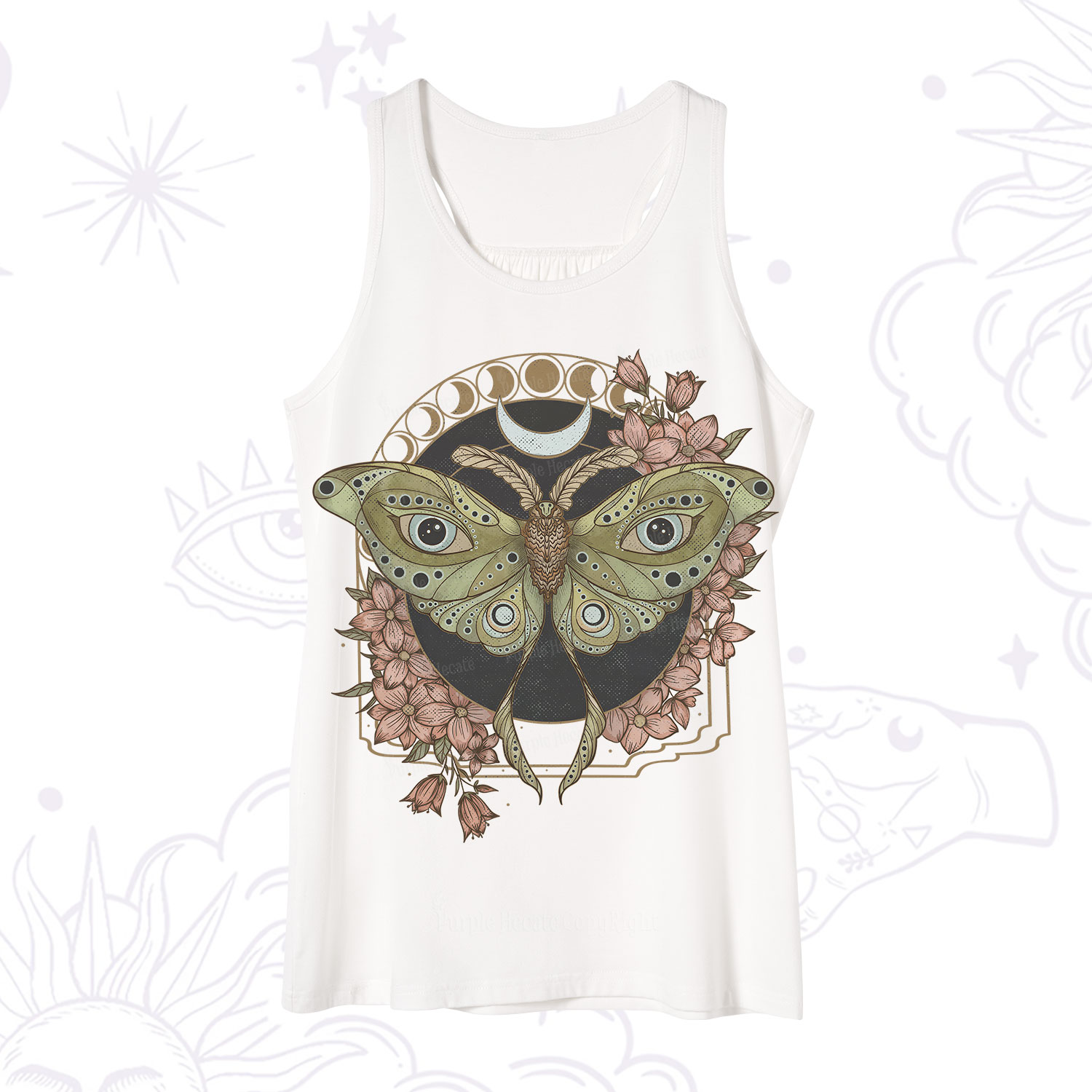 Purplehecate Luna Moth Tank