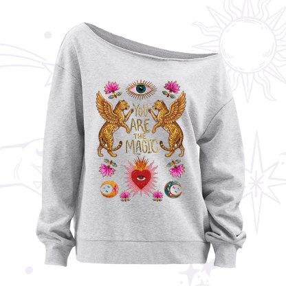 Purplehecate Vintage Tiger You Are The Magic Off The Shoulder Sweatshirt