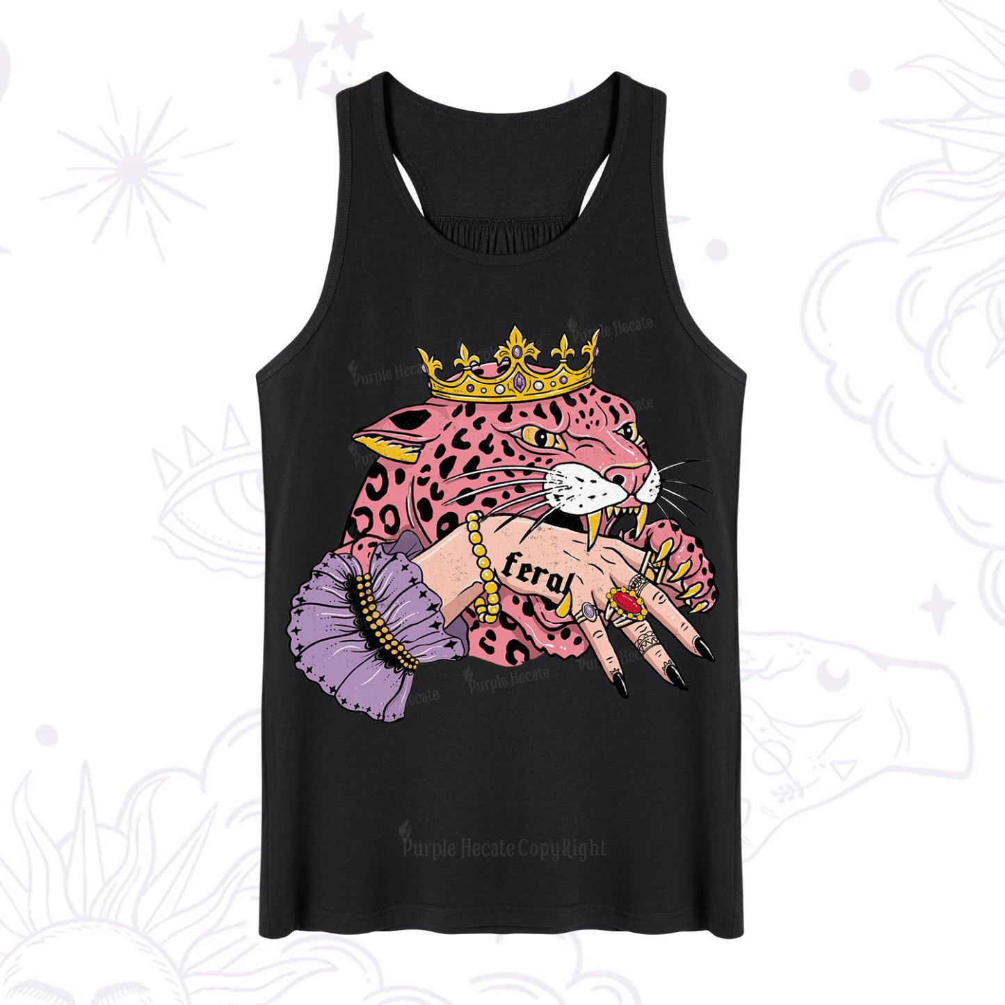 Purplehecate Feral Queen Pink Leopard Tank