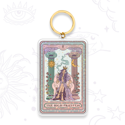 Purplehecate The High Priestess Tarot Card Keychain