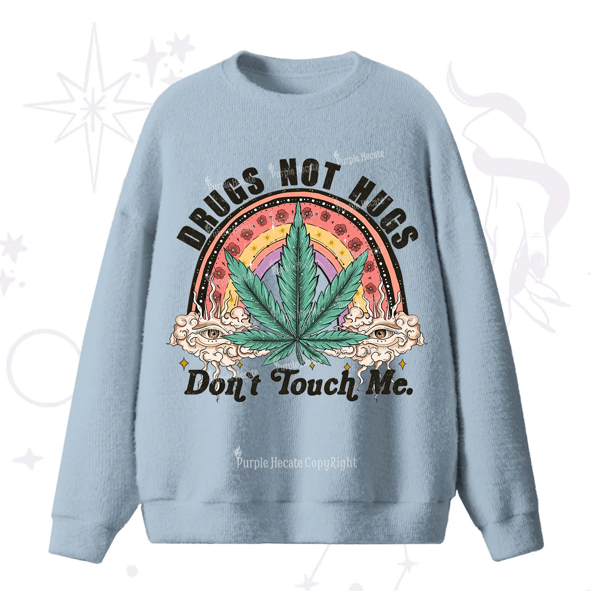 Purplehecate Drugs Not Hugs Fuzzy Ugly Sweater