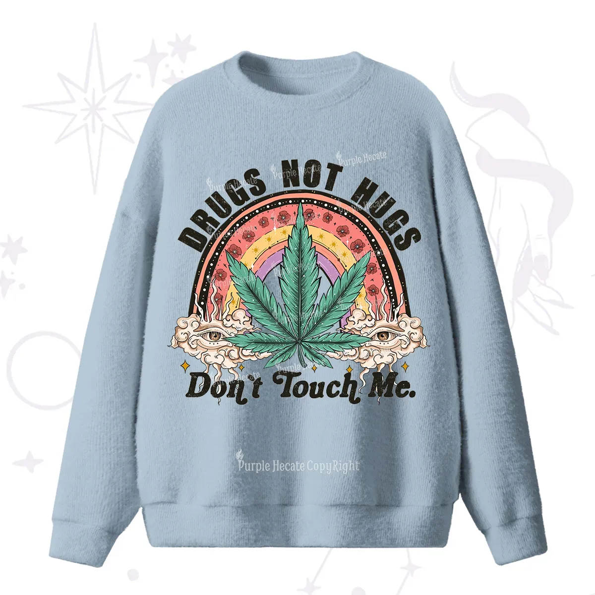 Purplehecate Drugs Not Hugs Fuzzy Ugly Sweater