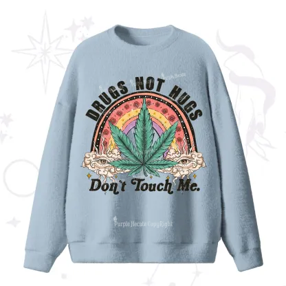 Purplehecate Drugs Not Hugs Fuzzy Ugly Sweater