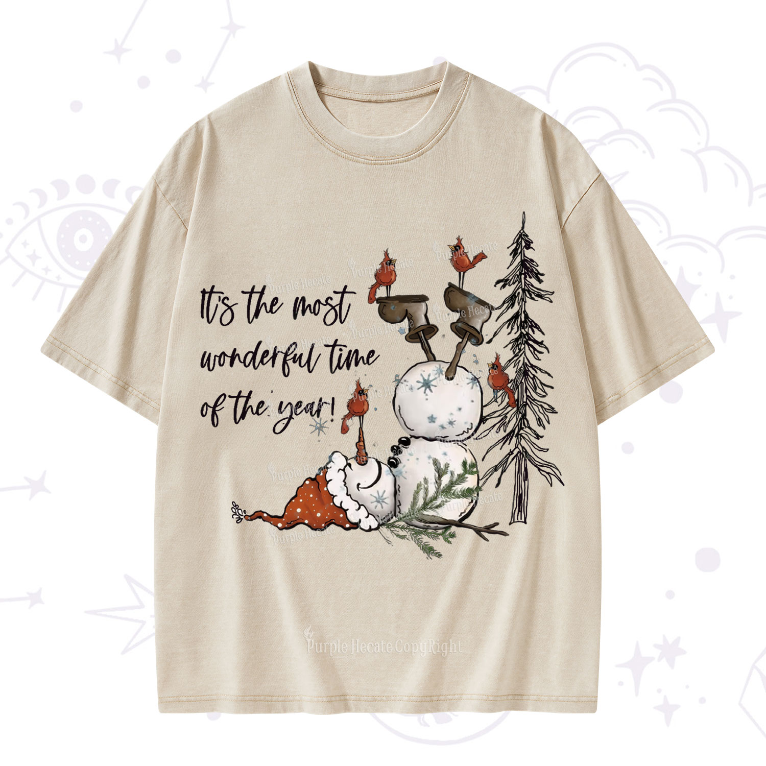 Purplehecate It's The Most Wonderful Time Of The Year Christmas Washed T-Shirt