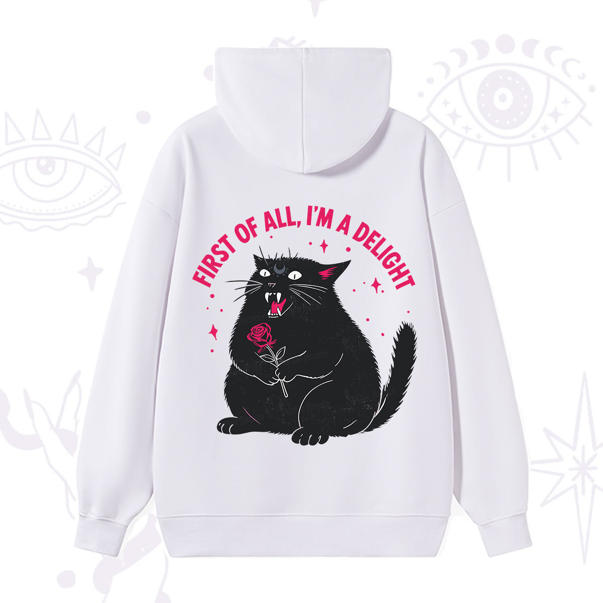 Purplehecate First Of All I'm A Delight Cat Hoodie