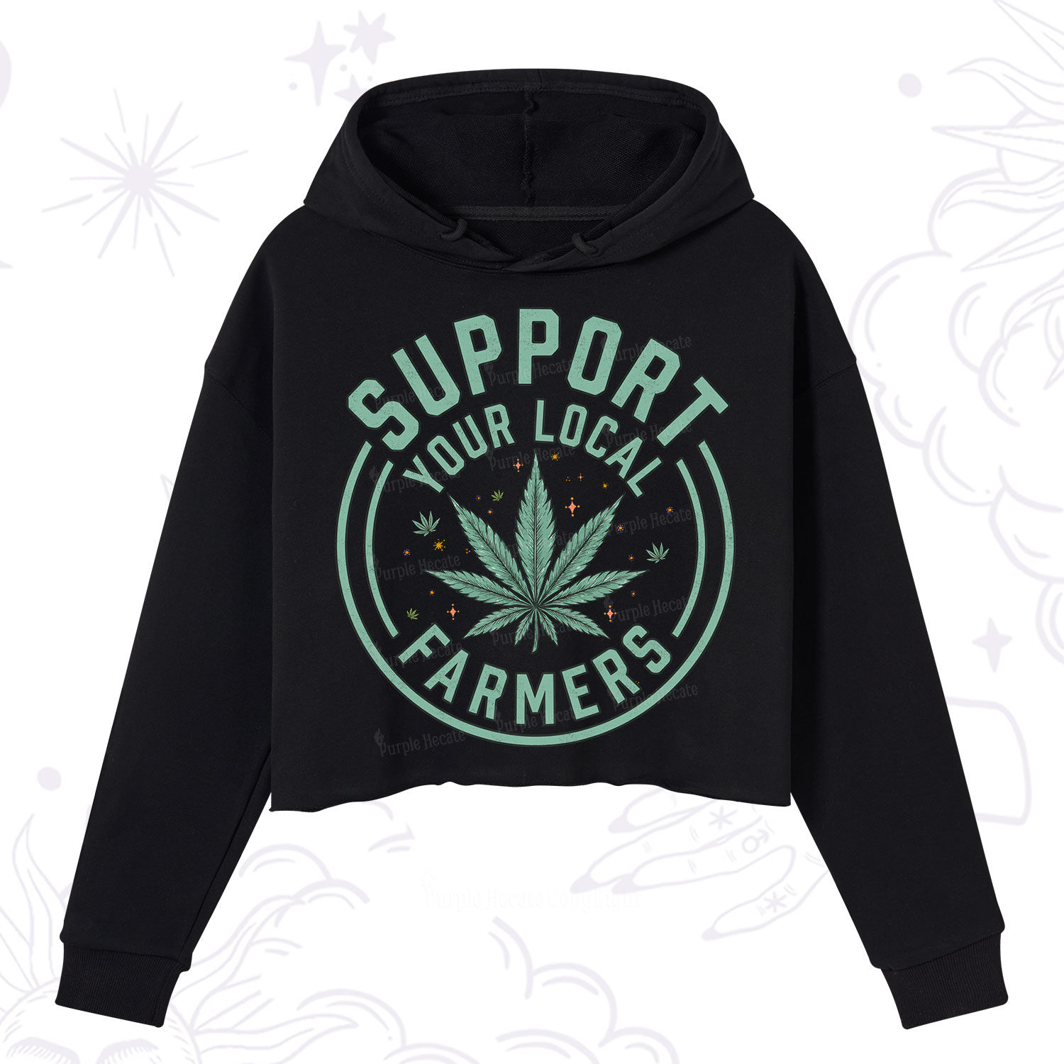 Purplehecate Support Your Local Farmers Crop Hoodie