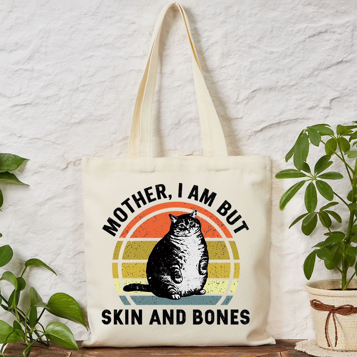 Purplehecate Mother I Am But Skin And Bones Funny Cat Tote Bag