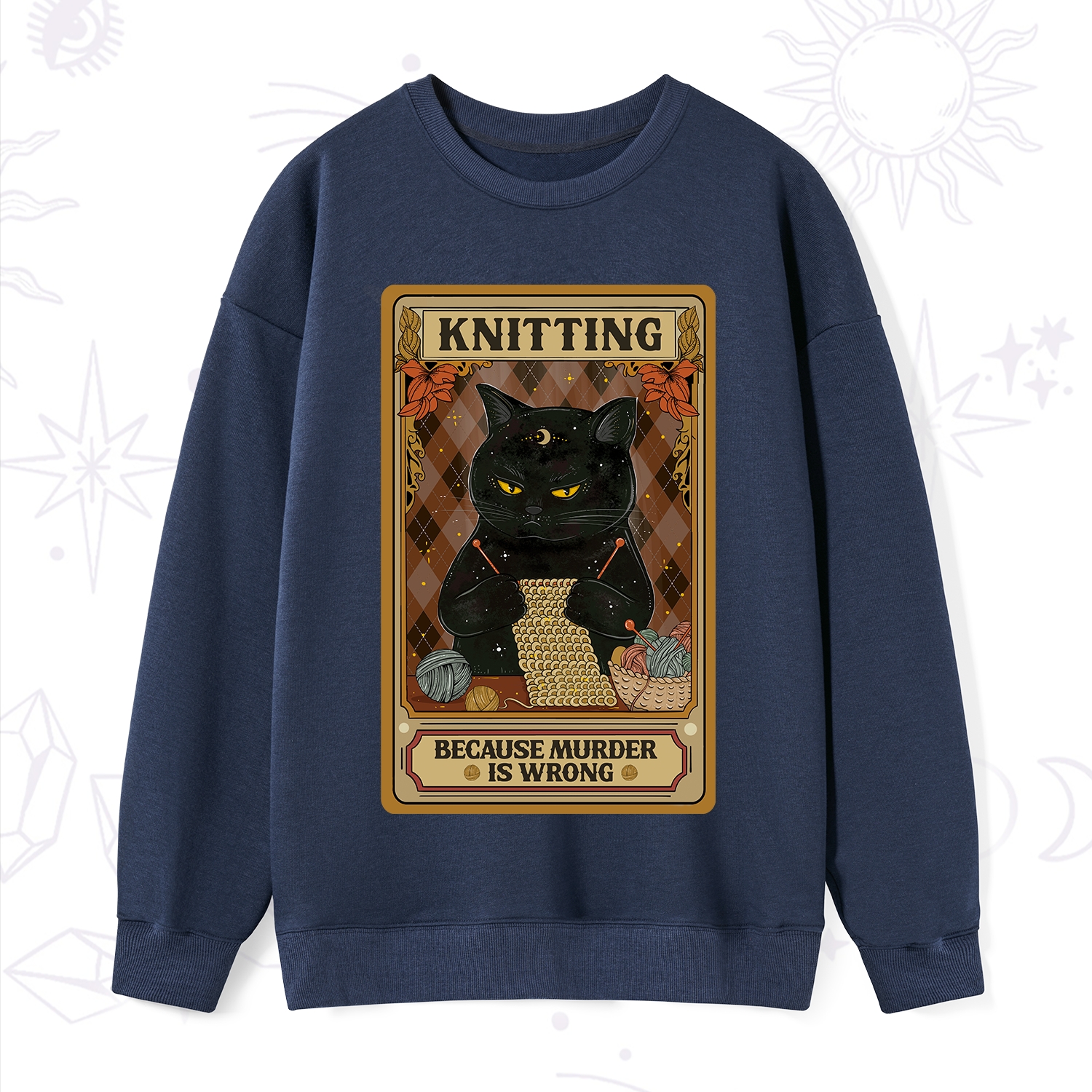 Purplehecate Knitting Because Murder Is Wrong Sweatshirt