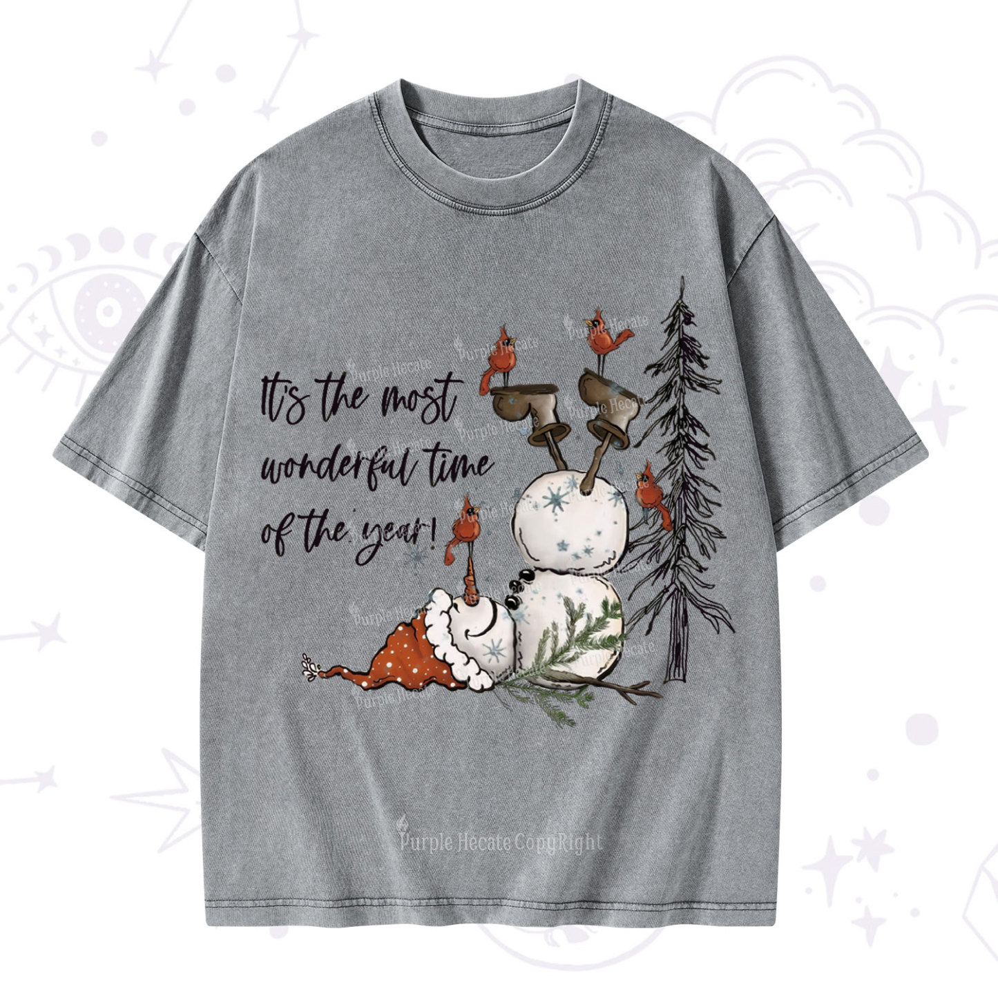 Purplehecate It's The Most Wonderful Time Of The Year Christmas Washed T-Shirt