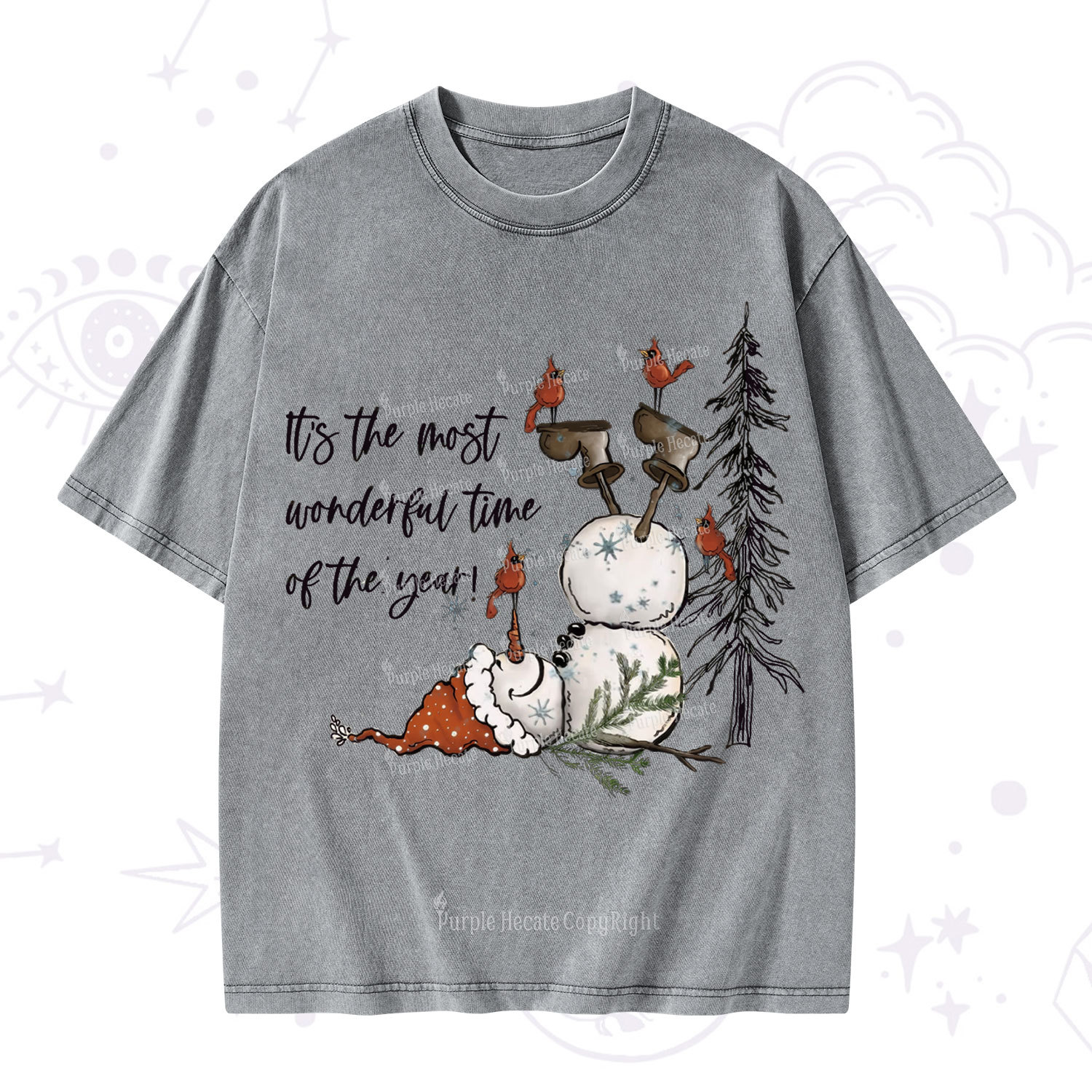Purplehecate It's The Most Wonderful Time Of The Year Christmas Washed T-Shirt