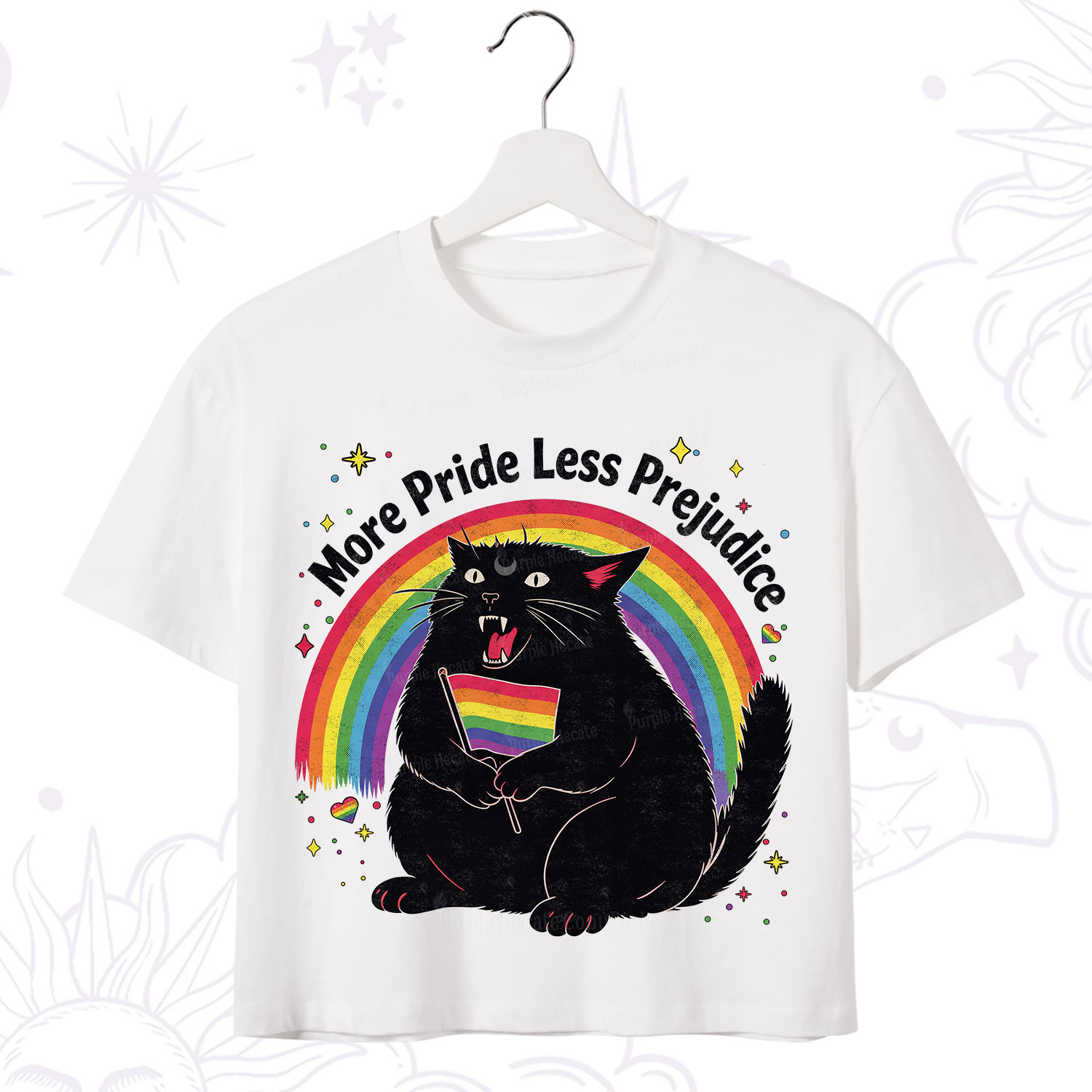 Purplehecate More Pride Less Prejudice Cat Crop T-Shirt