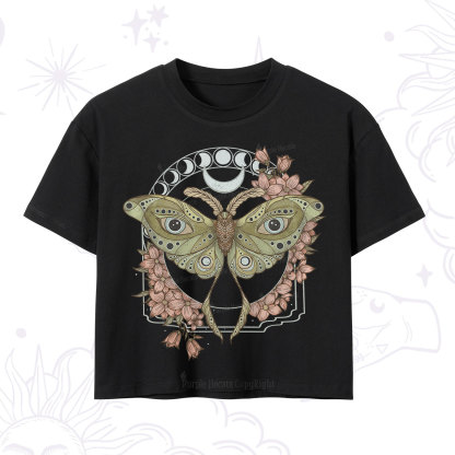 Purplehecate Luna Moth Crop T-Shirt