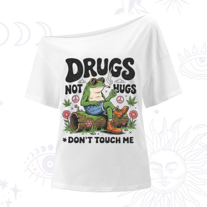 Purplehecate Drugs Not Hugs One Shoulder T-Shirt