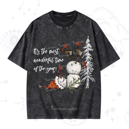 Purplehecate It's The Most Wonderful Time Of The Year Christmas Washed T-Shirt
