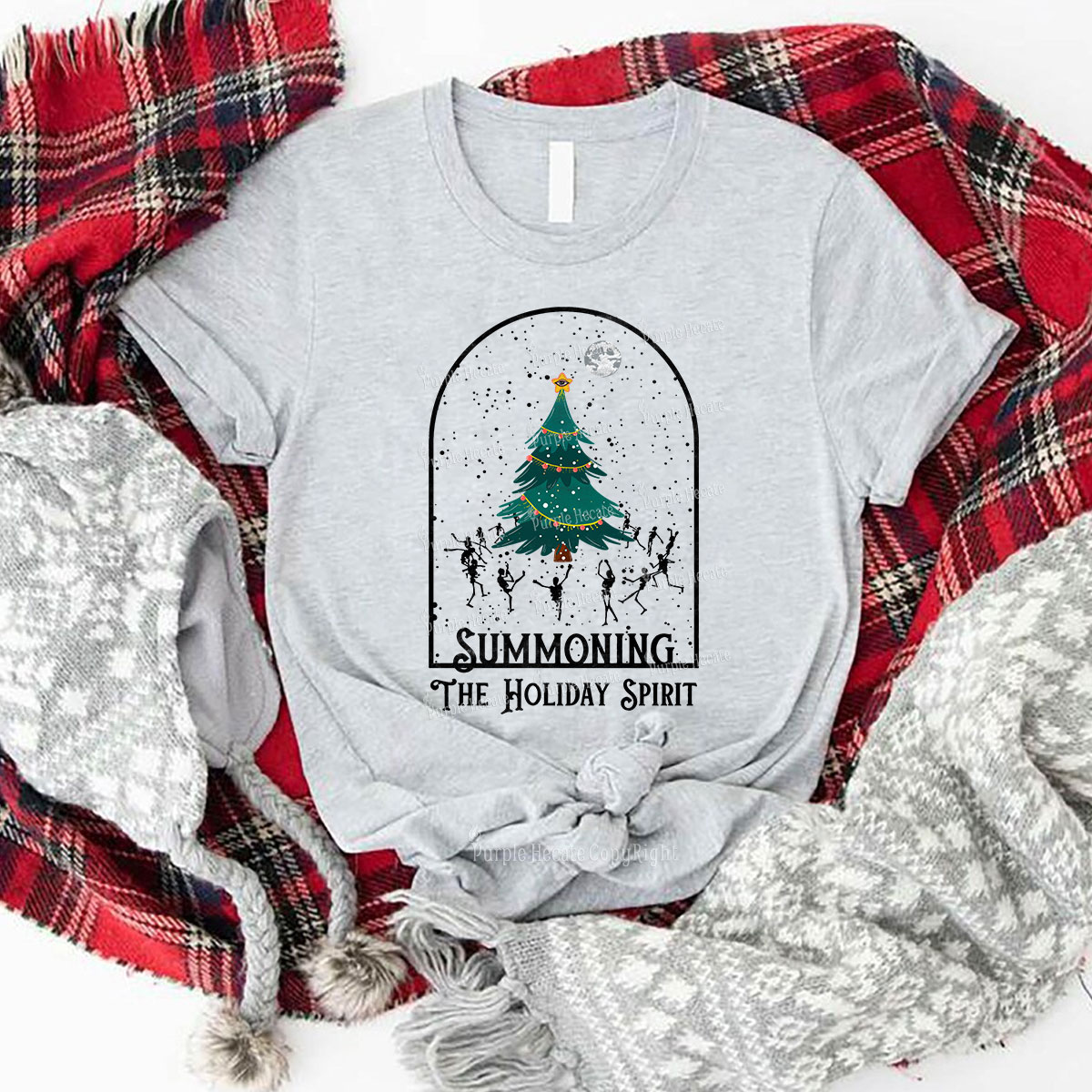 [Copy]Purplehecate Christmas Black Cat Couple T-Shirts