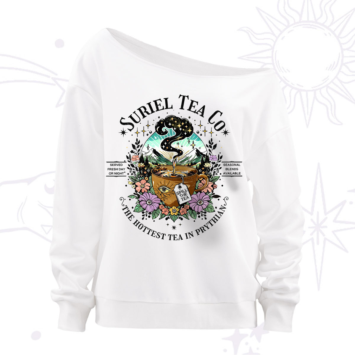 Purplehecate The Forest Tea Oracle Off The Shoulder Sweatshirt