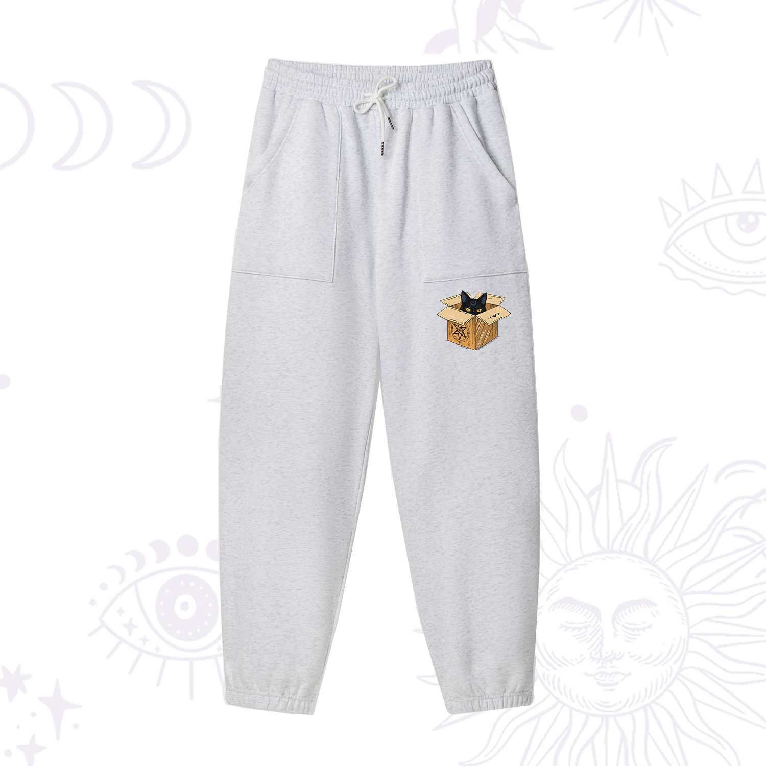 Purplehecate The Hermit Cat Tarot Card Fleece Sweatpants