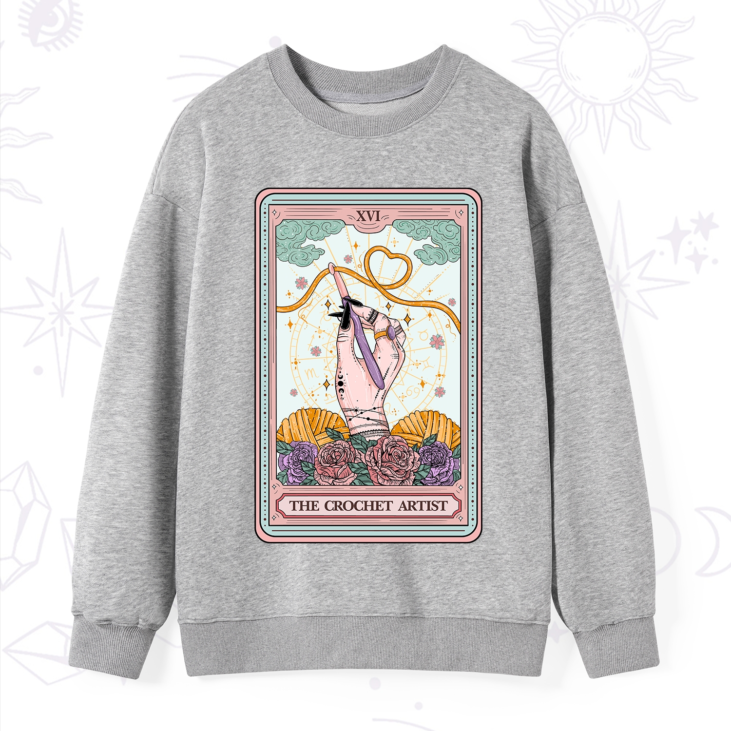 Purplehecate The Crochet Artist Tarot Card Sweatshirt