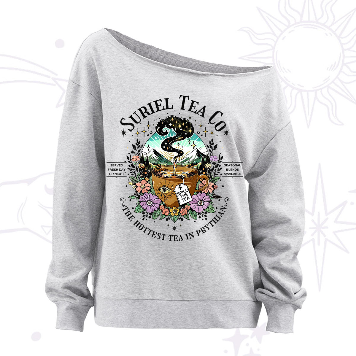 Purplehecate The Forest Tea Oracle Off The Shoulder Sweatshirt