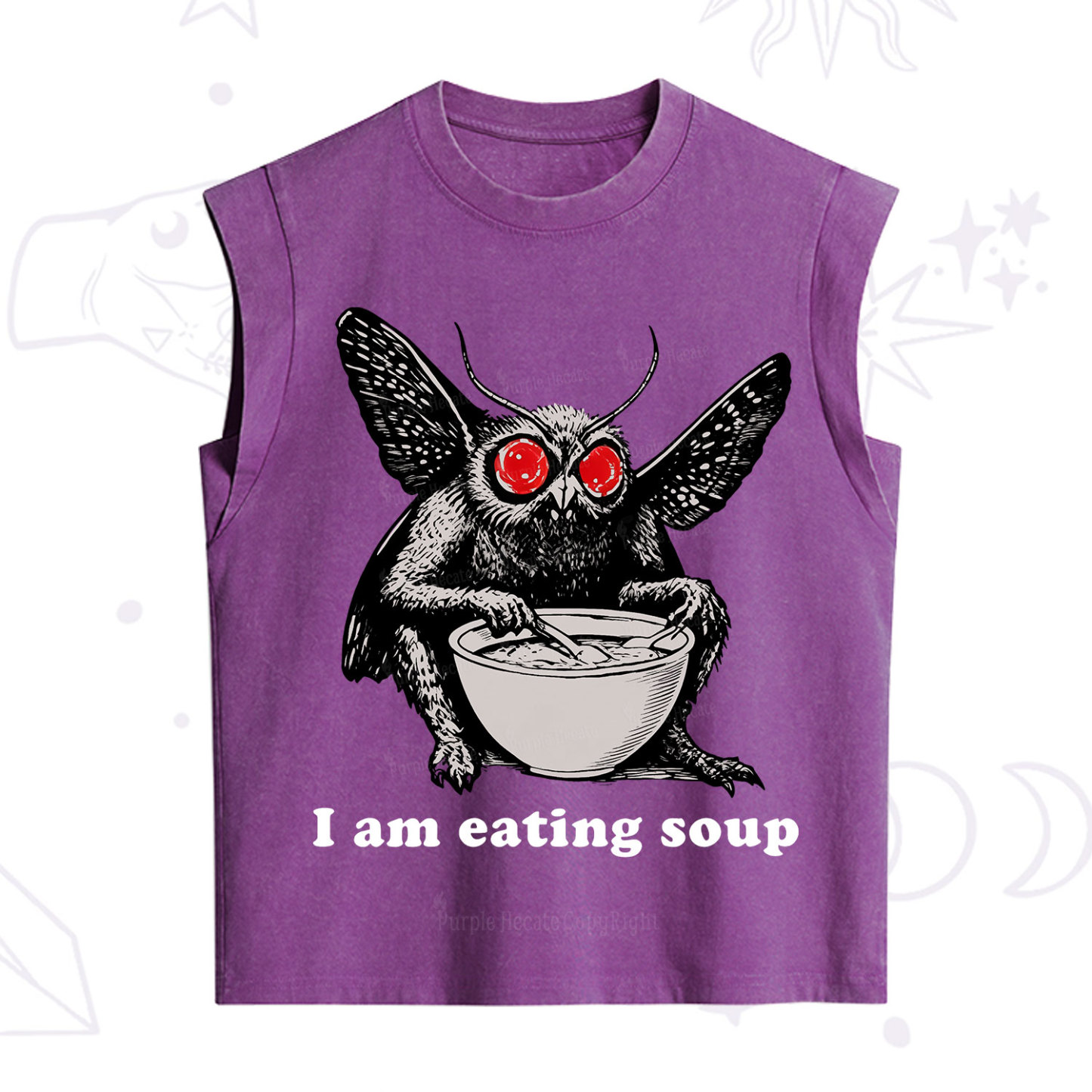Purplehecate Mothman Eating Soup Vintage Washed Tank