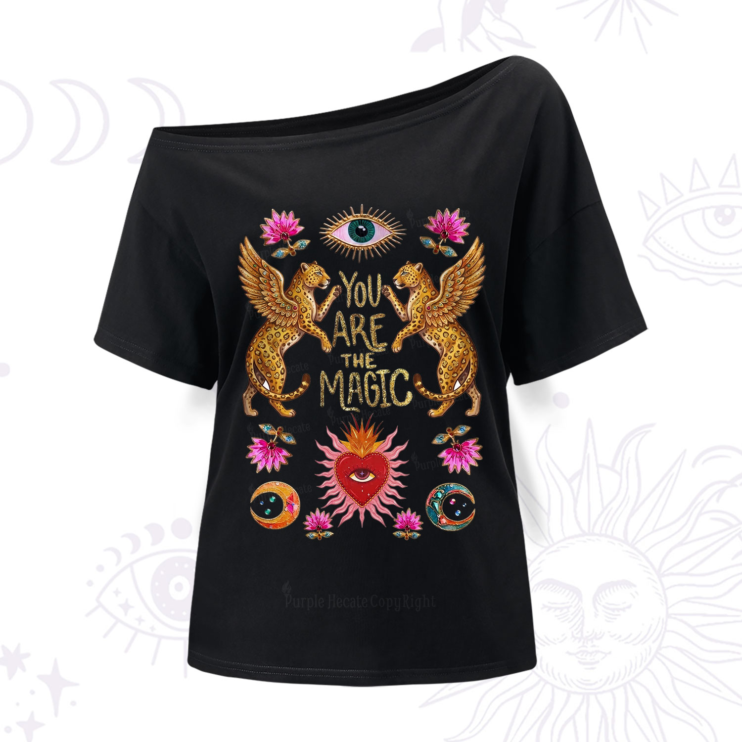 Purplehecate Vintage Tiger You Are The Magic One Shoulder T-Shirt