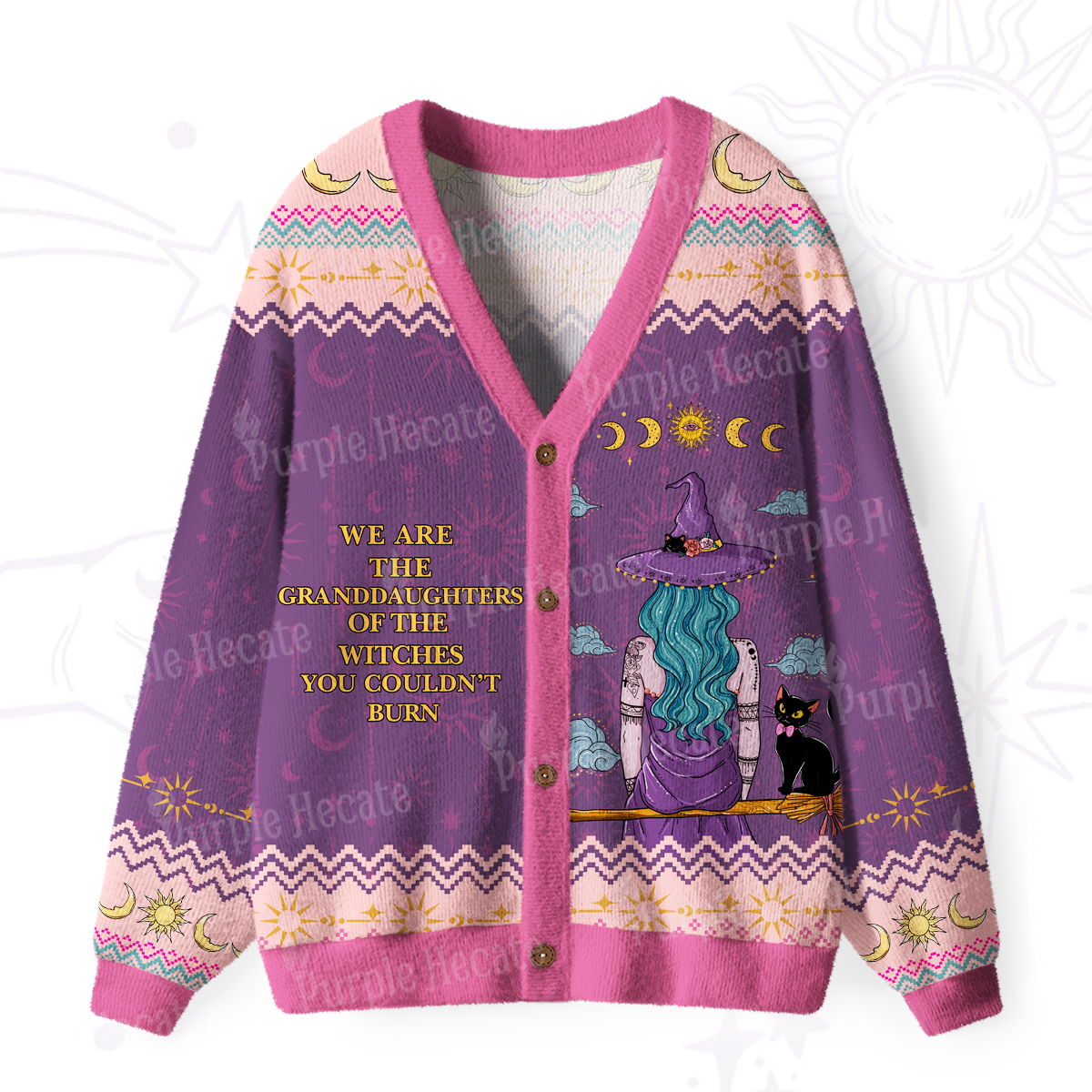 Purplehecate We Are the Granddaughters of the Witches You Could Not Burn Ugly Cardigan Sweaters