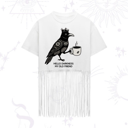 Purplehecate Hello Darkness My Old Friend Fringe Hem T-Shirt