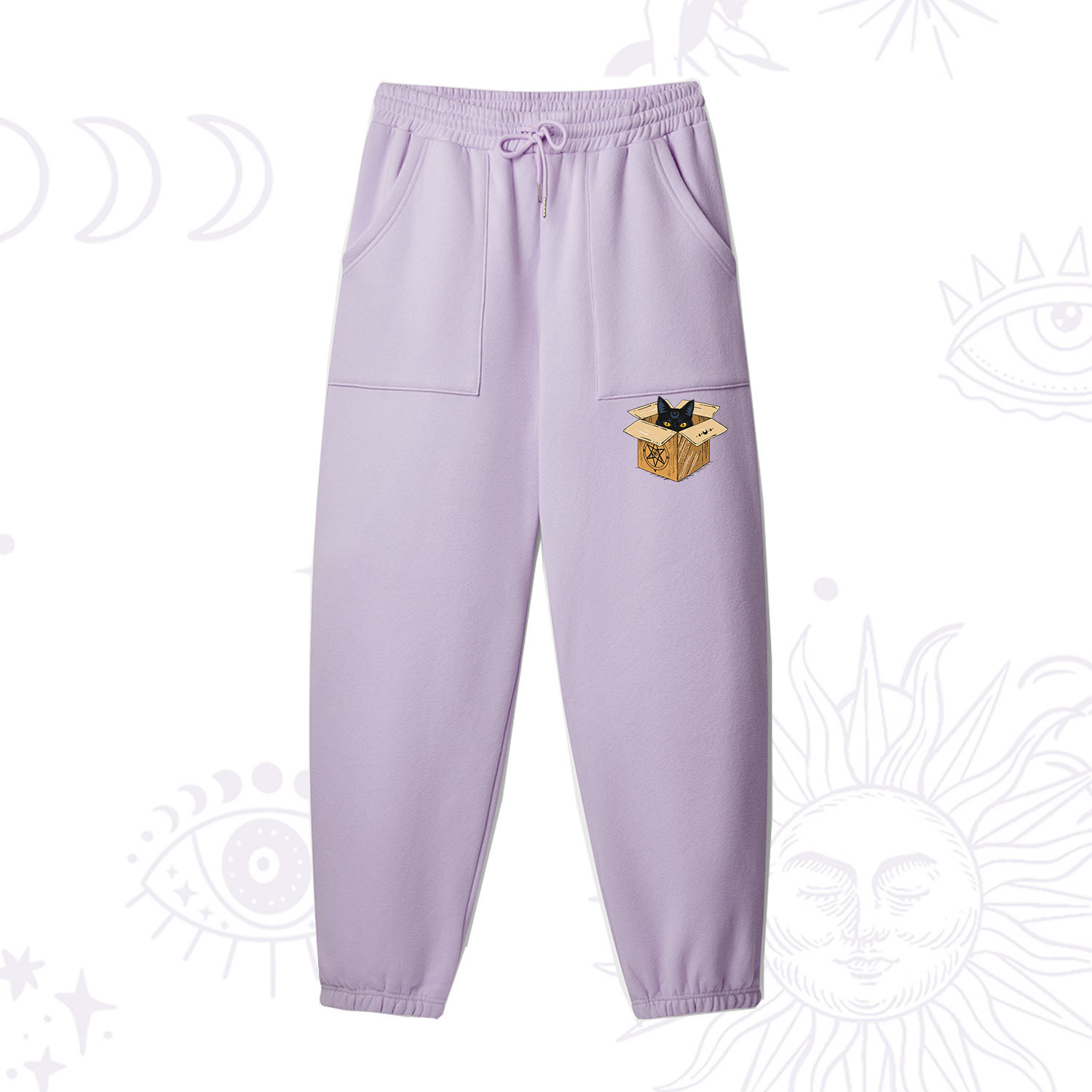 Purplehecate The Hermit Cat Tarot Card Fleece Sweatpants