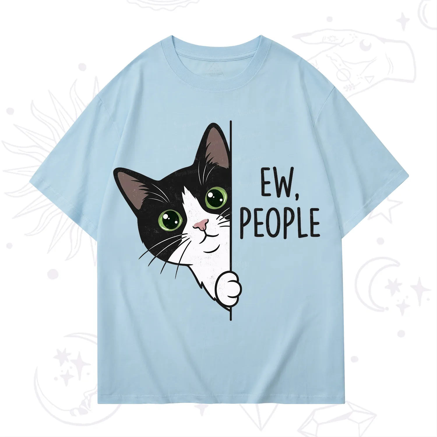 Purplehecate Funny Cat Ew People T-Shirt
