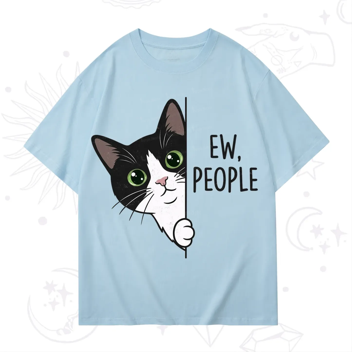 Purplehecate Funny Cat Ew People T-Shirt