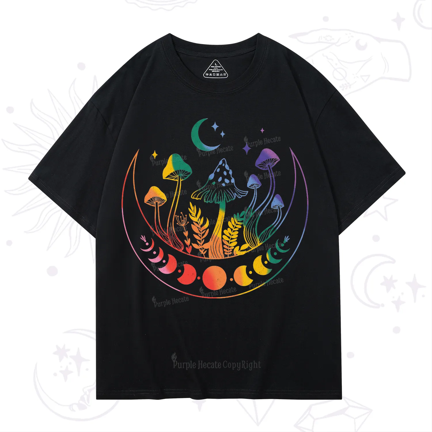 Purplehecate Pride Mushroom Rainbow T-Shirt