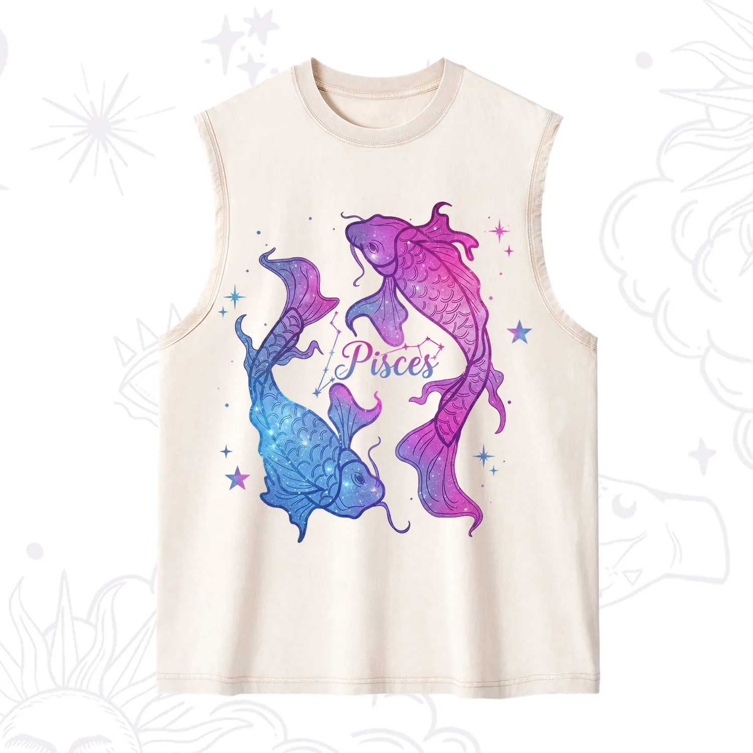 Purplehecate Pisces Zodiac Washed Tank