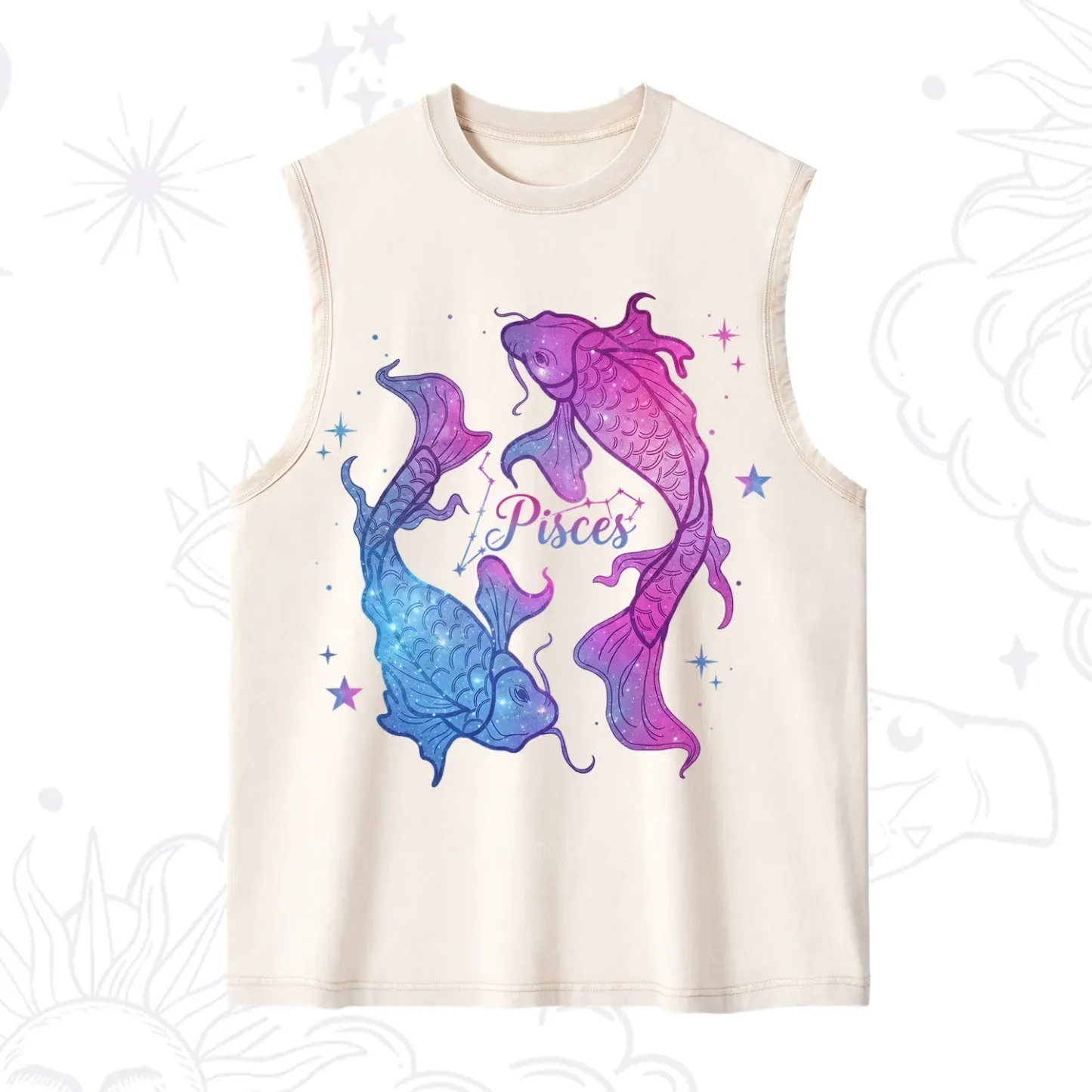 Purplehecate Pisces Zodiac Washed Tank