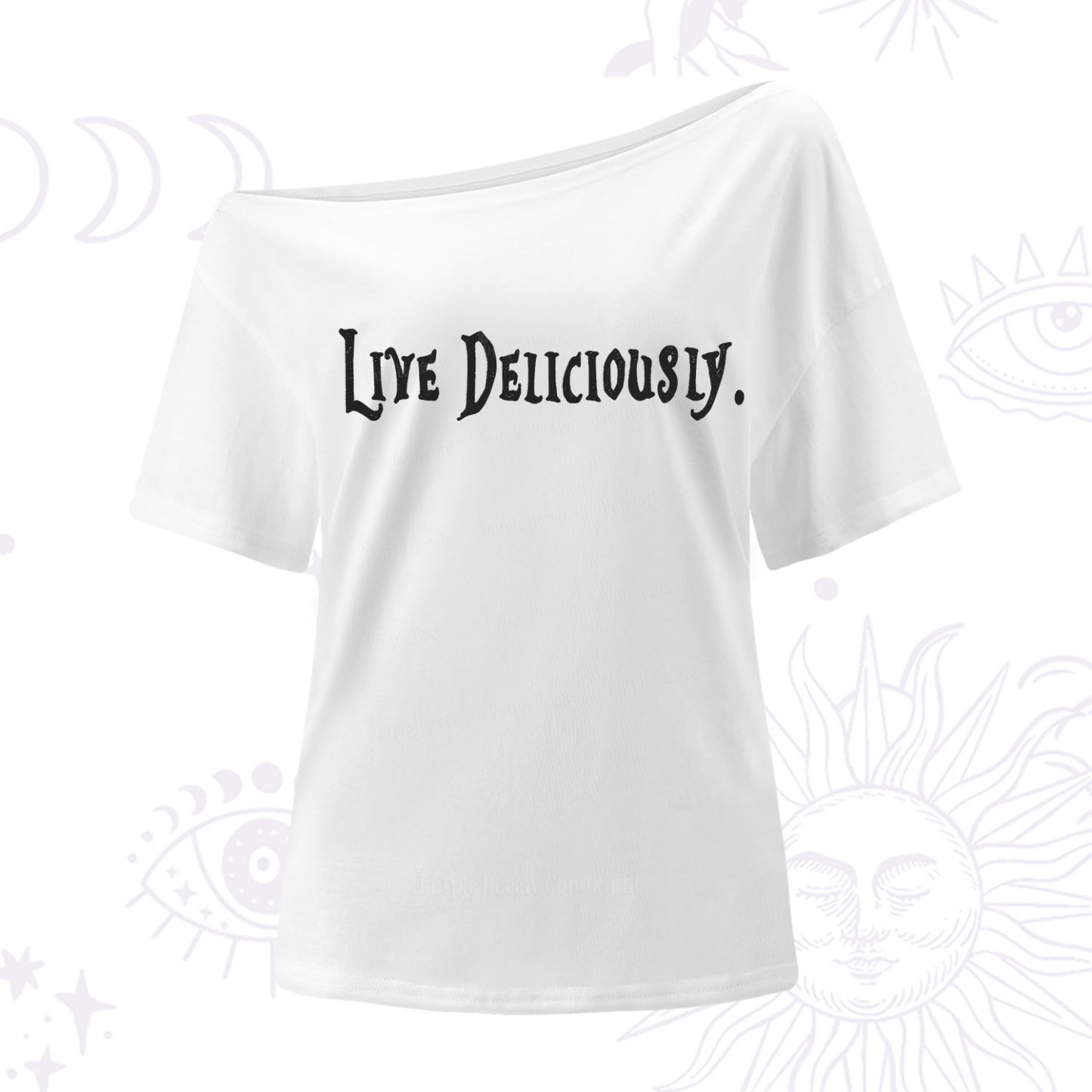 Purplehecate Live Deliciously One Shoulder T-Shirt