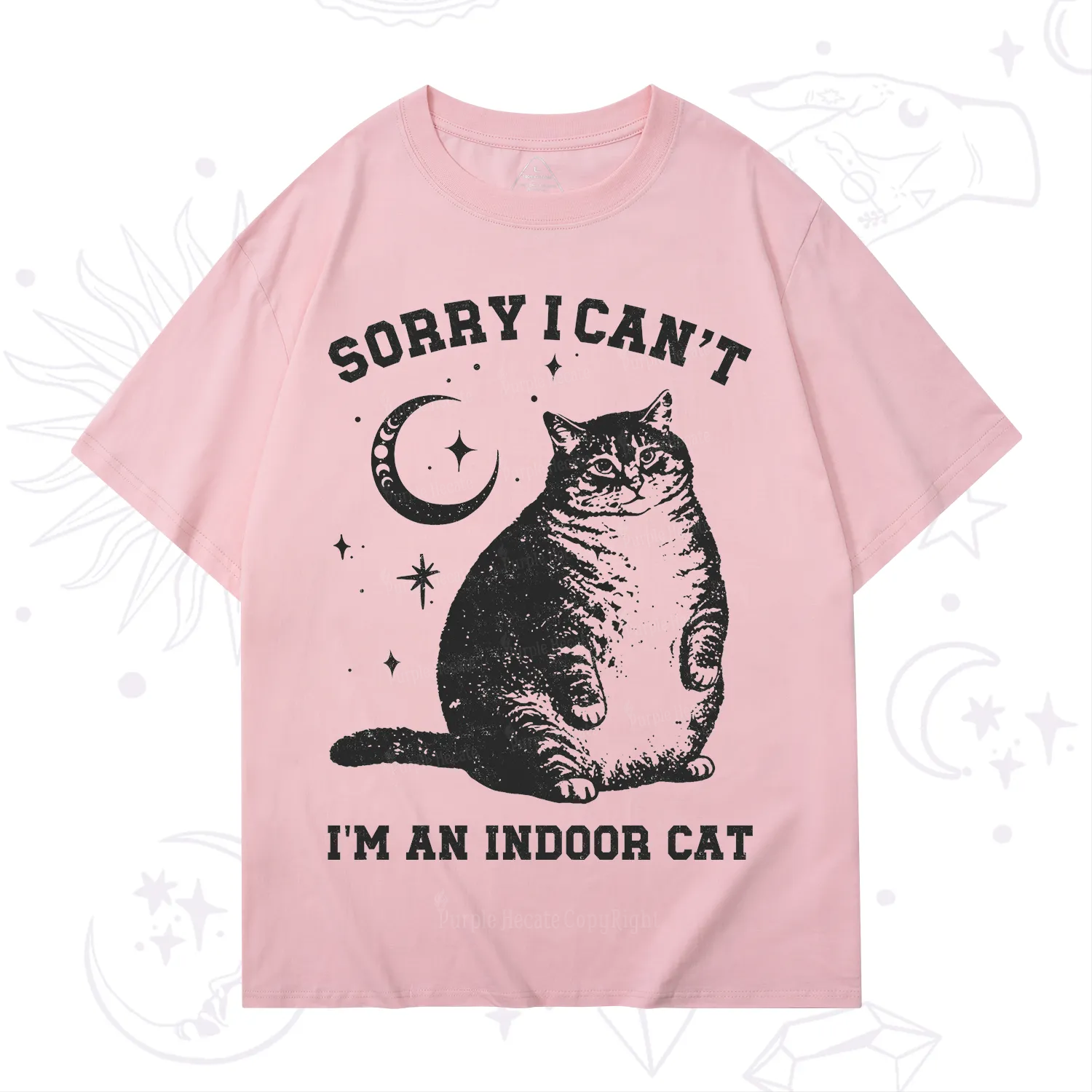 Purplehecate Sorry I Can't Go I'm an Indoor Cat T-Shirt
