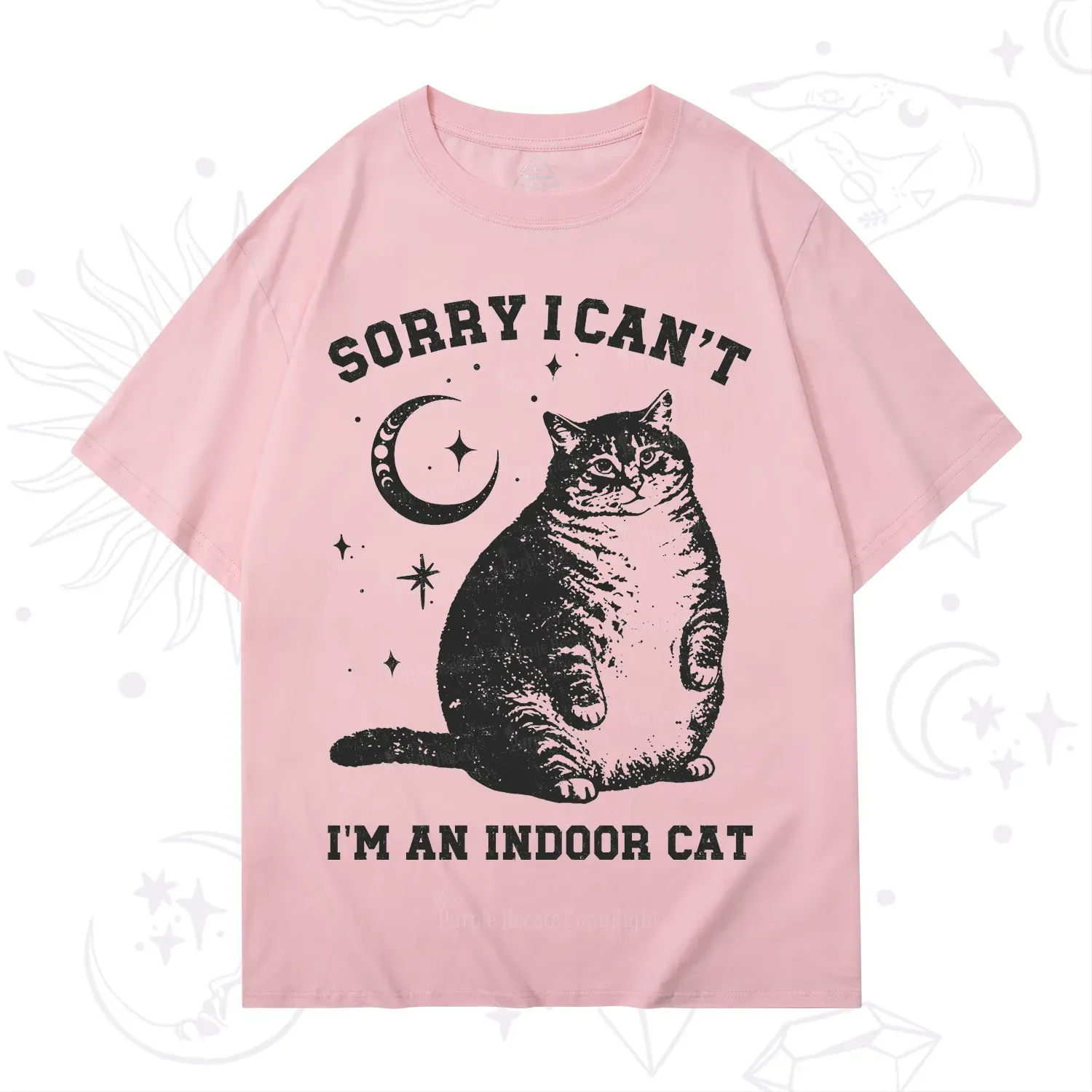 Purplehecate Sorry I Can't Go I'm an Indoor Cat T-Shirt