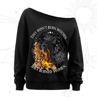 Purplehecate They Didn't Burn Witches Off The Shoulder Sweatshirt