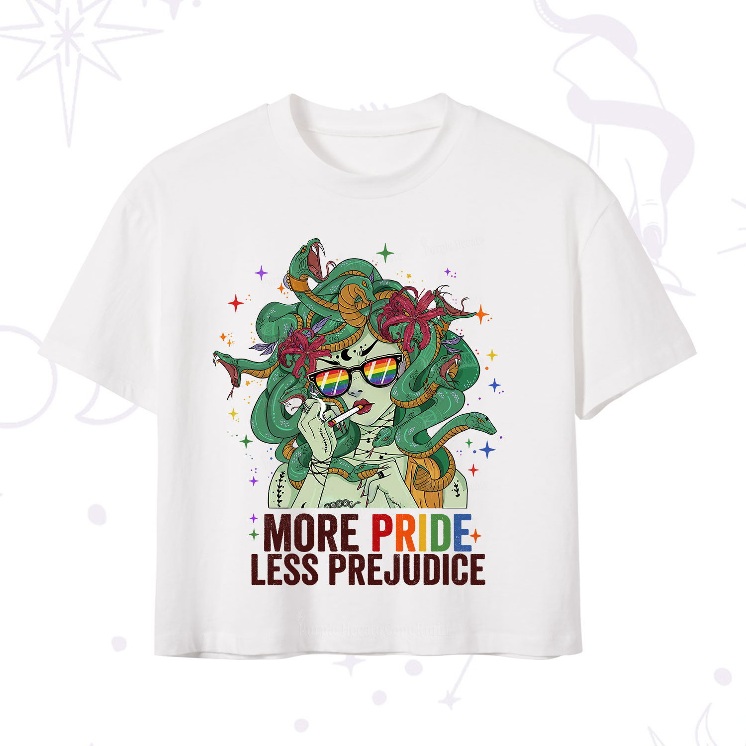 Purplehecate More Pride Less Prejudice Medusa Crop T-Shirt