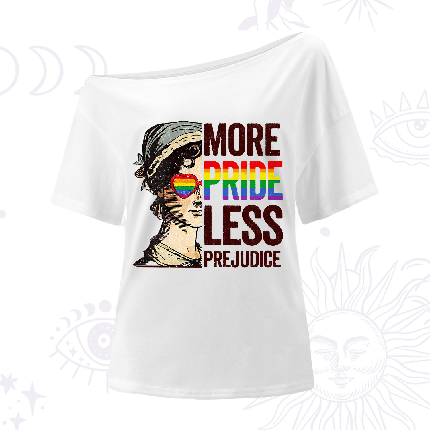 Purplehecate More Pride Less Prejudice Rainbow One Shoulder T-Shirt