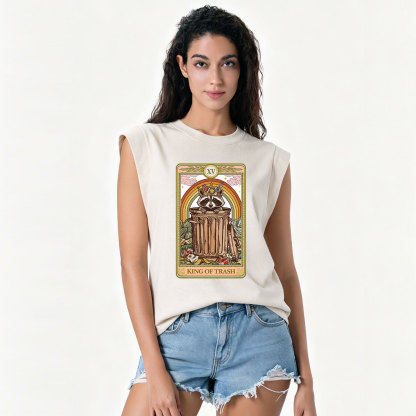 Purplehecate The King of Trash Raccoon Tarot Vintage Washed Tank